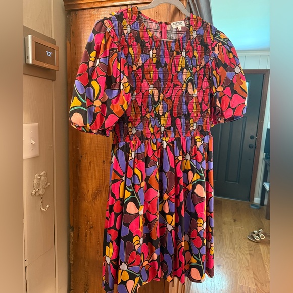 CROSBY by Mollie Burch Dresses & Skirts - CROSBY by Mollie Burch Multicolor Floral Geometric Puff-Sleeve Dress